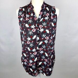 Cabi Plaza Fiesta Sleeveless Blouse Floral Print Lightweight Style 5210 Size XS